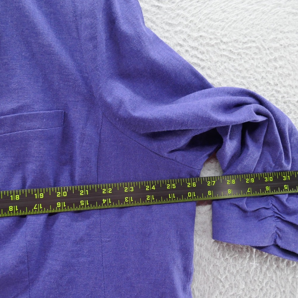 Coldwater Creek India Ink Purple 3/4 Sleeve Linen Blend Blazer Jacket 22W NEW - Picture 7 of 11